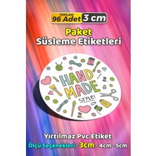 Sb Store Hand Made Ambalaj Kargo Hediye Paketleme Etiketi Model 15 - 96 Adet 3cm
