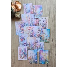 Kolbi Craft 15 Adet Eskitme Vintage Suluboya Orman Temalı Scrapbook Kağıt Seti Bullet Journal Dekupaj Kağıdı