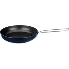 Aesco Titanium 28CM Tava, Çelik Sap Metalik Mavi