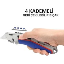 Aesco WP213015 Ağır Hizmet Alüminyum Gövde Otomatik Geri Çekilebilir Rötuş Bıçağı + 5 Adet Yedek Bıçak