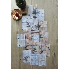 Kolbi Craft 15 Adet Vintage Eskitme Gazete Temalı Scrapbook Kağıt Seti Bullet Journal Dekupaj Kağıdı