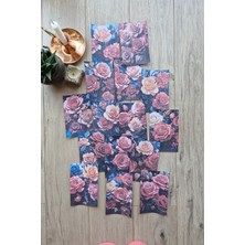 Kolbi Craft 15 Adet Eskitme Vintage Vitray Çiçek Temalı Scrapbook Kağıt Seti Bullet Journal Dekupaj Kağıdı