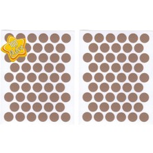mobilyap 100 Adet - Latte Yapışkanlı Yapıştırma Vida Tapası Tıpası 14 mm Vida Kapatıcı Kapağı