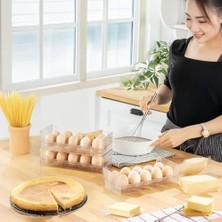 Aesco 10'lu Yumurtalık Buzdolabı Raf Düzenleyici - Şeffaf Yumurta Kutusu, Bpa Içermez, Buzdolabı ve Masa Üstü Için Kompakt Yumurta Saklama Kabı