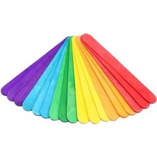 Aesco Renkli Ahşap Dil Çubuğu 50'li (1 Paket)