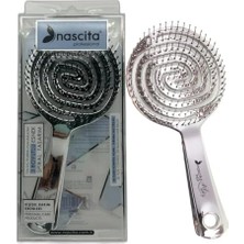 Aesco Pro 3D Flexi Kontrol Açma Tarama Saç Fırçası Gümüş - 35