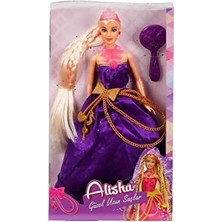 Aesco Alisha Uzun Saçlı Prenses Mavi-Kırmızı Elbise(Elbise Rengi Değişebilir)