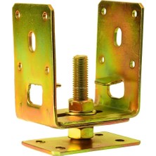 Aesco Metal Ayağı, 7‑12 cm Ayarlanabilir, M14 Civatalı, Tablalı, Bahçe, Kamelya, Tente Ayağı, Dayanıklı Galvanizli Pergola Ayak (2 Adet)