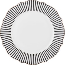 Aesco New Ince Çizgili Servis Tabağı 27 cm Siyah