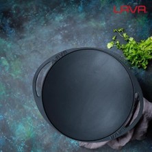 Aesco Döküm Kavurma Tavası, Metal Kulplu, 28CM, Siyah