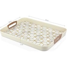 Aesco Dikdörtgen Baskılı Tepsi Kumsal 34 x 46 Cm, Kumsal