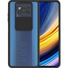 Aesco X3 ile Uyumlu Arkası Mat Yapıya Sahip Sürgülü Kamera Korumalı Silikon Kılıf (Siyah)