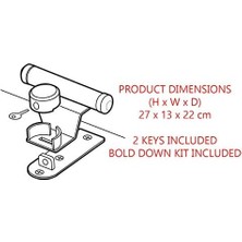 Aesco 1488EURDAT Garaj Kapısı Koruyucusu, Anahtar Kilitli, Siyah, 13 cm x 27 cm x 22,5 cm