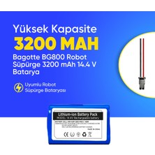 Bagotte BG800 Robot Süpürge 3200 mAh 14.4 V  Batarya – Orjinal Uyumlu Uzun Ömürlü, Yüksek Performans Pil