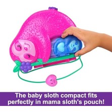 Aesco Polly POCKET™ Tembel Hayvan Ailesi 2'si 1 Arada Kompakt Çanta Polly ™ Bebekler ve Oyun Seti, Seyahat Oyuncakları, Tembel Hayvan Ailesi 2'si 1 Arada Kompakt Çanta HRD40