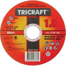 Aesco Tricraft Inox Metal Kesici Taş, 115 x 1.0 x 22 Mm, 25 Adet