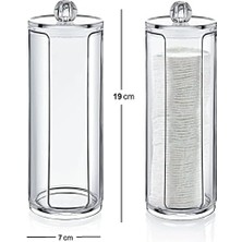 Aesco Lirazon Disk Pamukluk, Şeffaf Pamuk Organizeri, Kapaklı Makyaj Pamuğu Kutusu