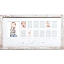 Aesco Fotoğraf Anları Bebek Hatıra Resim Çerçevesi, Bebeğin Ilk Yıl Fotoğraf Çerçevesi, Günü Aksesuarı, Cinsiyetsiz Bebek Kilometre Taşı Kreş Dekoru, Rustik