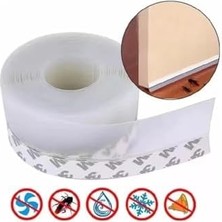 Aesco ‎monte Lua 3 Metre Şeffaf Silikon Izolasyon Bandı | Kendinden Yapışkanlı Fitil | Kapı Altı, Cam, Pencere, Duşakabin Için | Rüzgar, Toz, Soğuk ve Ses Yalıtım Şeridi