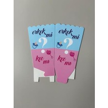Aesco Partinity Kız Mı Erkek Mi Popcorn Kutusu, 8'li Set, Baby Shower ve Cinsiyet Partisi Için Mısır Kutuları, Mavi-Pembe
