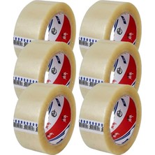Aesco Koli Bandı 45X100 Şeffaf (Fil) En 45MM, Uzunluk Net 100 Metre, Basınca ve Gerilime Dayanıklıdır (6 Adet)