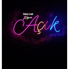 Neon Açık Yazısı LED Açık Tabelası 40X25 cm Renkli