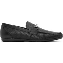 Derimod Erkek Siyah Baskılı Deri Casual Loafer 26SFD600126