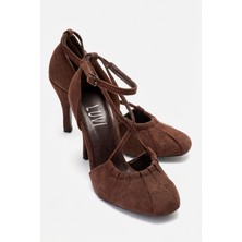 Luvi Elıza Kahverengi Süet Kadın Topuklu Ayakkabı