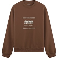 The Lucid Lab Call Of The Sea  Oversize Sweatshirt - Kahverengi