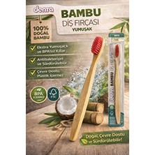Denta Bambu Diş Fırçası – Yumuşak Kırmızı Kıllı, Bpa Içermez, Çevre Dostu