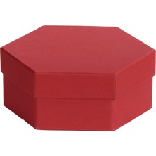 Ambalaj Pazarı Altıgen 2 Katlı  Mukavva Kutu (Bordo)