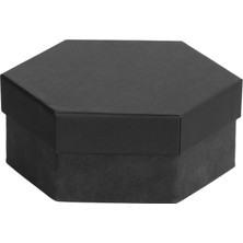 Ambalaj Pazarı Altıgen 2 Katlı  Mukavva Kutu (Siyah)