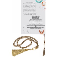 Akıllı Durak Namaz Tesbihi Vavlı 99'lu Cam Incili Ismi Azam Dua Kartı Ile Süt Kahve Renk Hediyelik