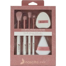 Aesco 4lü Makyaj Fırçası ve 2li Puf Seti - 161