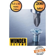 Wunder 3,5X35 Sunta Vidası Sivri Uçlu Ahşap Tahta Ağaç Mobilya Ayak Kulp Vidası 200 Adet