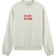 The Lucid Lab Do Not Disturb  Oversize Sweatshirt - Beyaz