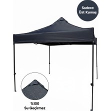 ÇADIRAVM Antrasit, 3x3 Gazebo Çardak Çatı Üst Kumaşı, Su Geçirmez Uv Dayanıklı Branda