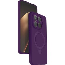 MobaxAksesuar Xiaomi 15T Pro Kılıf M-Safe Şarj Özellikli Standlı Silikon Samara Kapak