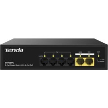 Tenda S106PC 6-Portlu 10/100 Mbps Lite Poe Uplink Switch (4 Port Poe Destekli 55W Toplam Güç)