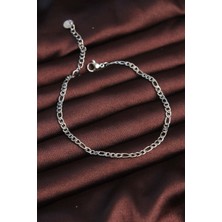 Hkursat 316L Çelik Gümüş Renk Kuş Gözü Erkek Zincir Bileklik