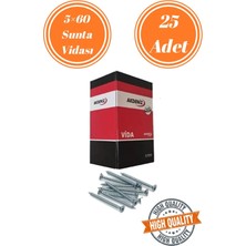 mobilyap Akdeniz 5X60 Sunta Vidası Sivri Uçlu Ahşap Tahta Ağaç Mobilya Ayak Kulp Vidası 25 Adet