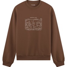 The Lucid Lab Basketball Court Oversize Sweatshirt - Kahverengi