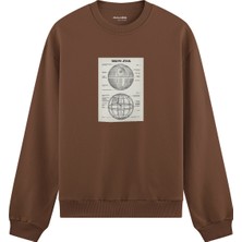 The Lucid Lab Death Star  Oversize Sweatshirt - Kahverengi