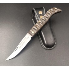 Hisar Bıçak Yandan Basmalı Yaylı Çakı İsim Yazdırılabilir Kamp Bıçağı Ahşap Saplı Outdoor Ekipman