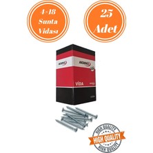 mobilyap Akdeniz 4X18 Sunta Vidası Sivri Uçlu Ahşap Tahta Ağaç Mobilya Ayak Kulp Vidası 25 Adet
