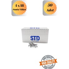 mobilyap Std 4X18 Sunta Vidası Sivri Uçlu Ahşap Tahta Ağaç Mobilya Ayak Kulp Vidası 50 Adet