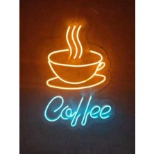 Coffee Neon LED Tabela Neon Dekoratif Duvar Aydınlatması