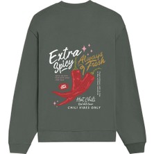 The Lucid Lab Chili Vibes Only  Oversize Sweatshirt - Antrasit