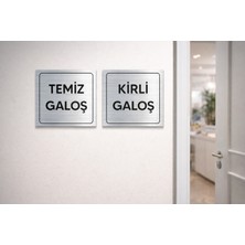 Outdoor One Lütfen Galoş Giyiniz GÜMÜŞ Uyarı Levhası – Temiz Kirli Galoş 10X10CM