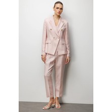 Ekol Süs Metal Düğmeli Dar Paça Pantolon  1032